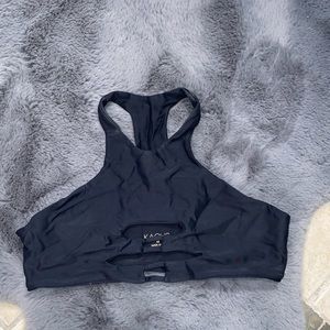 Black halter bathing suit top